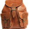 Mochila de piel color marron 100 % vacuno