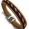 Pulsera Cuero España Trenzada Marrón