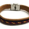 Pulsera Cuero España Trenzada Marrón - Imagen 2