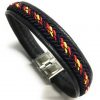Pulsera Cuero España Trenzada Negro