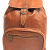 mochila de piel color marrón claro 100 % piel vacuno