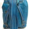 mochila de piel color azul turquesa 100 % piel vacuno - Imagen 2