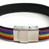 Pulsera de cuero negra con Bandera Orgullo LGTBIQ+ - Imagen 2